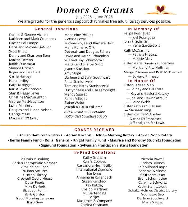 2025 2026 donor list